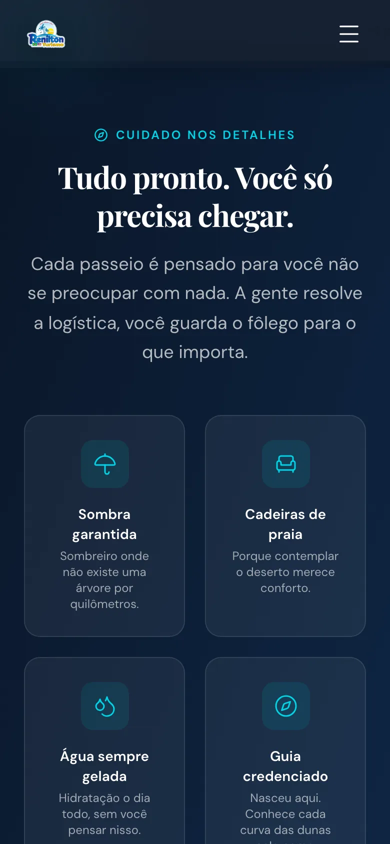 Renilton Turismo, segunda tela no celular