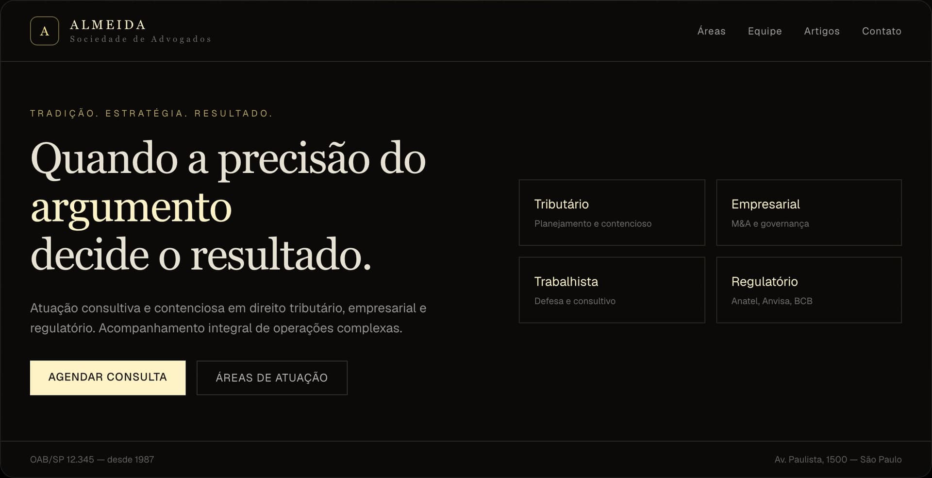 Prévia do template Advogado Pro